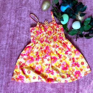Flower dress yellow and pink 18 to 24 months